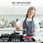 ThermoMate Light 30 Inch Gas Cooktop, Built In Gas Rangetop with 5 High Efficiency Burners, NG/LPG Convertible Stainless Steel Gas Stove Top with Thermocouple Protection, 120V AC