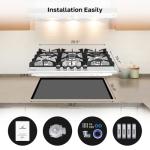 ThermoMate Light 30 Inch Gas Cooktop, Built In Gas Rangetop with 5 High Efficiency Burners, NG/LPG Convertible Stainless Steel Gas Stove Top with Thermocouple Protection, 120V AC