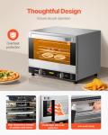 VEVOR Commercial Convection Oven, 66L/60Qt, Half-Size Conventional Oven Countertop, 1800W 4-Tier Toaster w/Front Glass Door, w/Trays Wire Racks Clip Gloves, 120V