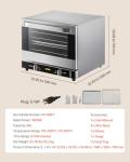 VEVOR Commercial Convection Oven, 66L/60Qt, Half-Size Conventional Oven Countertop, 1800W 4-Tier Toaster w/Front Glass Door, w/Trays Wire Racks Clip Gloves, 120V