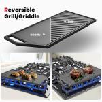 GASLAND 30 Inch Gas Cooktop with Griddle Black, PRO GH3305EF Gas Stovetop with 5 Burners, Reversible Cast Iron Grill/Griddle, Plug-in, NG/LPG Convertible, 120V Black, CSA Certified