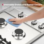 GASLAND 30 Inch Gas Cooktop with 4 Burners PRO GH2304SS,NG/LPG Convertible Natural Gas Propane Cooktops, Auto Ignition, Thermocouple Protection