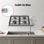 GASLAND 30 Inch Gas Cooktop with 4 Burners PRO GH2304SS,NG/LPG Convertible Natural Gas Propane Cooktops, Auto Ignition, Thermocouple Protection