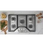 GE JGP5030SLSS 30 Inch Gas Cooktop with Power Boil, Simmer, Continuous Grates, 5 Sealed Burners and ADA Compliant