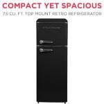 Frigidaire EFR756, 2 Door Apartment Size RETRO Refrigerator with Top Freezer, Chrome Handles, 7.5 cu ft