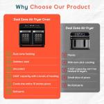 24Qt Dual Zone Air Fryer Oven with Rotisserie, Large Double Air Fryers Mini Oven Digital 1800W 10 in 1 Airfryer Countertop Convection Oven Electric and Grill, Stainless Steel Inner, 360° Even Heating