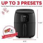 DASH Tasti-Crisp™ Electric Air Fryer Oven, 2.6 Qt., Black – Compact Air Fryer for Healthier Food in Minutes, Ideal for Small Spaces - Auto Shut Off, Digital, 1000-Watt