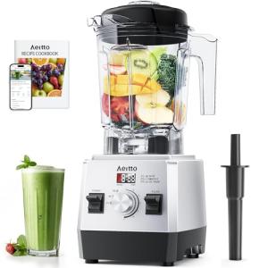Aeitto Blenders for Kitchen with 68Oz. Large Capacity, 1800W Max Power Smoothie Blender, 3 Preset Programs & 7 Speeds, Professional Countertop Blender for Smoothies, Ice Crush, Frozen Drinks, Silver
