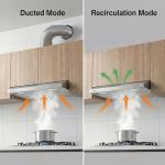 CIARRA Ductless Range Hood 30 inch Under Cabinet Hood Vent for Kitchen Ducted and Ductless Convertible CAS75918A