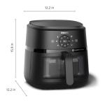 Philips Air Fryer 2000 Series 13-in-1 functions, 6.6 Quarts, Compact Design with Cooking Window, Black, (NA230/00)