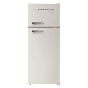 Frigidaire EFR753 Retro Apartment Size Refrigerator with Top Freezer - 2 Door Fridge with 7.5 Cu Ft of Storage Capacity, Adjustable Spill-Proof Shelves, Door & Crisper Bins, CREAM