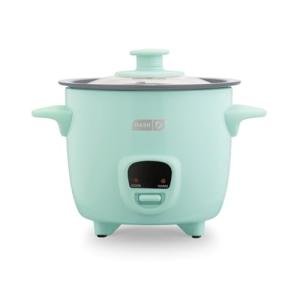 Dash Mini Ceramic Rice Cooker - Designed for Single-Serve Cooking - Compact Rice Cooker with Nonstick Removable Pot, Keep Warm Function & Easy-to-Clean Sleek Design - Aqua Ceramic