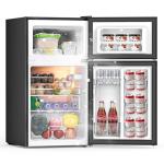 Frostorm 3.2 Cu Ft Mini Fridge with Freezer - Energy Efficient, Double Door Upright Freezer for Bedroom, Office & Dorm,restaurants | Small Fridge, Glass Shelves,Interior Light,ETL Certified,etc