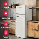 Frigidaire EFR753 Retro Apartment Size Refrigerator with Top Freezer - 2 Door Fridge with 7.5 Cu Ft of Storage Capacity, Adjustable Spill-Proof Shelves, Door & Crisper Bins, CREAM