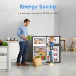 Frostorm 3.2 Cu Ft Mini Fridge with Freezer - Energy Efficient, Double Door Upright Freezer for Bedroom, Office & Dorm,restaurants | Small Fridge, Glass Shelves,Interior Light,ETL Certified,etc