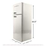 Frigidaire EFR753 Retro Apartment Size Refrigerator with Top Freezer - 2 Door Fridge with 7.5 Cu Ft of Storage Capacity, Adjustable Spill-Proof Shelves, Door & Crisper Bins, CREAM