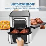 ECOWELL Air Fryer,Compact Large 6 Quart,Stainless Steel Air Fryer, 8 Food Presets,Touch Screen,BPA-Free, Up to 95% Less Oil*, Roast,Bake, Dry, Reheat,Broil, 120V,Dishwasher-Safe 1700W, Black, TXS5T2