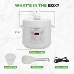 NutriChef 6 Quart Electric Pressure Cooker | 12 Function Digital Countertop Pressure Cooker | Adjustable Time & Temperature | Re-heat and Keep Warm Function | 13.1 x 11.4 IN | White