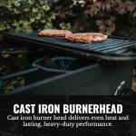 Gas One Propane Double Burner Two Burner Camp Stove Outdoor High Pressure Propane 2 Burner Adjustable PSI Regulator and 4ft Steel Braided Hose With Removable Legs