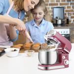 Kitchen in the box Stand Mixer,3.2Qt Small Electric Food Mixer,6 Speeds Portable Lightweight Kitchen Mixer for Daily Use with Egg Whisk,Dough Hook,Flat Beater (Purplish-red)