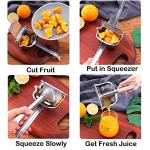 Real Stainless Steel Lemon Squeezer Citrus Juicer Hand Press Heavy Duty Manual Squeeze Juice Extractor Maker Orange Lime Grapefruit Presser - Bonus 50 Pcs Filter Bags