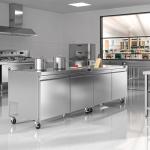 Rockitch 60" W Commercial Undercounter Freezer, 14.1 Cu.ft 2 Door Worktop Under Counter Freezer, Stainless Steel Commercial Kitchen Freezing Equipment for Restaurant, Bar, Shop, etc.