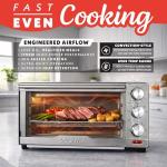 Gourmia GTF7350 6-in-1 Multi-function, Stainless Steel Air Fryer Oven - 6 Cooking Functions - Fry Basket, Oven Rack, Baking Pan & Crumb Tray, Included + Recipe Book