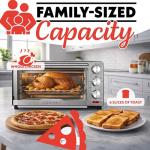 Gourmia GTF7350 6-in-1 Multi-function, Stainless Steel Air Fryer Oven - 6 Cooking Functions - Fry Basket, Oven Rack, Baking Pan & Crumb Tray, Included + Recipe Book