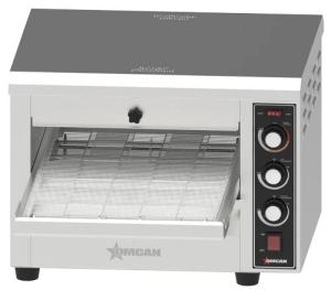 COUNTERTOP PIZZA COMMERCIAL CONVEYOR OVEN WITH 15″ BELT OMCAN 48387. RECOMMENDED COOKING TIMES: 12-14” Blanched Pizza, Meat & Cheese Sandwich,Meatball, Garlic Bread, Fish (sizzle platter)