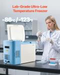 VEVOR Ultra Low Temperature Freezer, 25 L, −40 ℉ to −123 ℉ Adjustable Temp Range, with Digital Display, 304 Stainless Steel Liner, Portable Low Temperature Lab Freezer for Laboratory Samples Storage