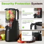 Cold Press Juicer, Juicer Machines with 5.3" Wide Feed Chute, Slow Masticating Juicer for High Yield with Whole Fruits and Vegetables, Easy to Clean, Easy to Assemble (Black)