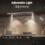 IKTCH 30 inch Built-in/Insert Range Hood 900 CFM, Ducted/Ductless Convertible Duct, Stainless Steel Kitchen Vent Hood with 4 Speed Gesture Sensing&Touch Control Panel(IKB01-30)