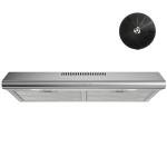 FIREGAS Under Cabinet Range Hood 30 inch, Ducted/Ductless Convertible Kitchen Hood Over Stove Vent, LED Light, 3 Speed Exhaust Fan, Reusable Aluminum Filters, Push Button, with Charcoal Filter