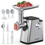 FIMEI Meat Grinder, Stainless Steel Food Processor & Sausage Stuffer, 4-in-1 Heavy Duty Meat Mincer with 2 Blades, 3 Plates, Kibbe Kit And Cookie Maker, for Home Kitchen & Ground Beef