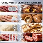 FIMEI Meat Grinder, Stainless Steel Food Processor & Sausage Stuffer, 4-in-1 Heavy Duty Meat Mincer with 2 Blades, 3 Plates, Kibbe Kit And Cookie Maker, for Home Kitchen & Ground Beef