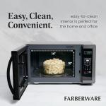 Farberware 1.1 Cu. Ft. Countertop Microwave Oven – 1000 Watts Power, Auto Cook Settings, Defrost, Easy Clean and Child Safety Lock - Stainless and Black