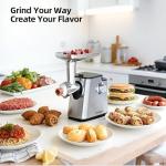 FIMEI Meat Grinder, Stainless Steel Food Processor & Sausage Stuffer, 4-in-1 Heavy Duty Meat Mincer with 2 Blades, 3 Plates, Kibbe Kit And Cookie Maker, for Home Kitchen & Ground Beef