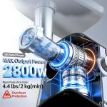 FIMEI Meat Grinder, Stainless Steel Food Processor & Sausage Stuffer, 4-in-1 Heavy Duty Meat Mincer with 2 Blades, 3 Plates, Kibbe Kit And Cookie Maker, for Home Kitchen & Ground Beef