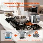 TOPWISH 36 Inch Built-in Gas Cooktop, LPG/NG Convertible Gas Stove Top 5 Burners, 304 Stainless Steel Propane Stove, Natural Hob Stovetop with Thermocouple Protection for Rvs Kitchen Apartments