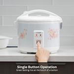 Tiger JNP-1000-LF 5.5 Cup Capacity White Rice Cooker with Non-Stick Inner Pot, Retractable Power Cord, and Keep Warm up to 12 hours (Flower)