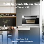ROBAM 30-Inch Built-In Combi Steam Oven with 13 Cooking Functions, Touch Control, 50 Pre-Programmed Recipes, High-Temp Steam, Convection Bake, 3000W, Stainless Steel 1.7 Cu. Ft. (Silver)