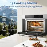 ROBAM 30-Inch Built-In Combi Steam Oven with 13 Cooking Functions, Touch Control, 50 Pre-Programmed Recipes, High-Temp Steam, Convection Bake, 3000W, Stainless Steel 1.7 Cu. Ft. (Silver)
