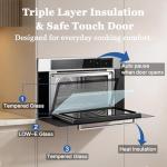 ROBAM 30-Inch Built-In Combi Steam Oven with 13 Cooking Functions, Touch Control, 50 Pre-Programmed Recipes, High-Temp Steam, Convection Bake, 3000W, Stainless Steel 1.7 Cu. Ft. (Silver)