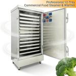 EQCOTWEA Commercial Electric Food Steamer Cabinet Stainless Steel Steam Warmer 12 Layers Steam Cooker Seafood Steam Oven Heating and Steaming Rice Steambox Multifunctional Food Steamer 110V 12KW