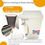 EQCOTWEA Commercial Electric Food Steamer Cabinet Stainless Steel Steam Warmer 12 Layers Steam Cooker Seafood Steam Oven Heating and Steaming Rice Steambox Multifunctional Food Steamer 110V 12KW