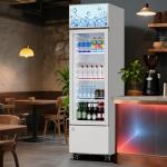 ExploreHorizon 6.1 Cu.Ft. Commercial Glass Door Beverage Cooler, Frost-Free Display Fridge, 360° Cooling, Adjustable Shelves, Energy-Saving Upright Drink Refrigerator with Wheels