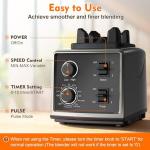 3-in-1 Blender and Food Processor Combo for Smoothies Shakers, 1500W(32000 RPM) Professional Blenders for Kitchen, Adjustable Speed, 68oz BPA-Free Plastic Jar, 30s Self-Cleaning (68 oz)