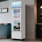 ExploreHorizon 6.1 Cu.Ft. Commercial Glass Door Beverage Cooler, Frost-Free Display Fridge, 360° Cooling, Adjustable Shelves, Energy-Saving Upright Drink Refrigerator with Wheels
