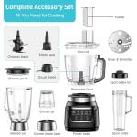HoninJoy All-in-One Blender & Food Processor, 10-in-1 Professional Blender for Smoothies, Ice Crushing, Dough Making, Chopping, Grinding, Slicing & Shredding, Dishwasher Safe for Kitchen & Home Use
