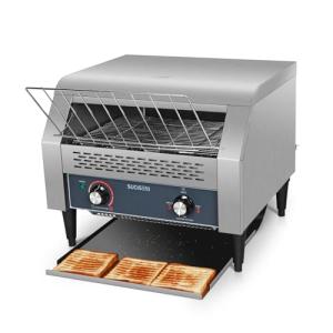 SUCICENI Commercial Conveyor Toaster 450 Slices/H Industrial Toasters 3 Slice at Time 2600W Bun Toasters with Dual Heating Tube for Bagel Bread Croissant Waffle Bakery Restaurant Cafe (450 slice/Hour)